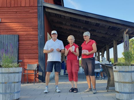 1:a, 2:a och 3:dje vinnare i golftävling
