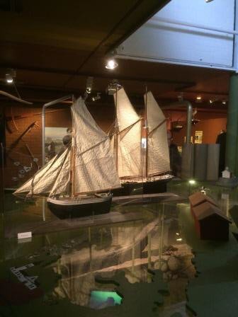 Modell av fraktfartyg som en gång befraktade varor på Vänerns vatten
