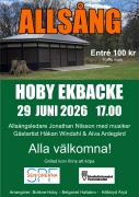 Kom till allsångskväll i Hoby Ekbacke 29 juni kl 17:00