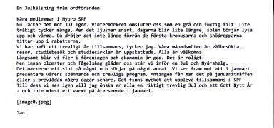 Ordförandes julhälsning