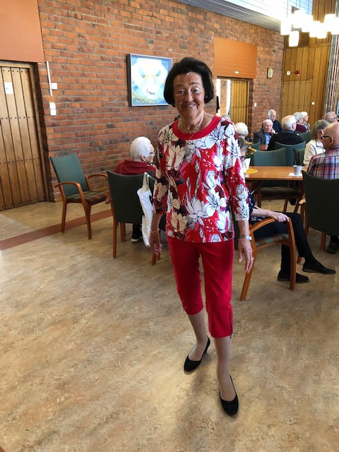 Anette. Woman in red