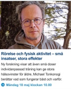 Folkhälsoveckan, föreläsning i SPF lokalen den 18:maj, kl. 10.00