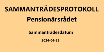 SAMMANTRÄDESPROTOKOLL, Pensionärsrådet dat. 2024-04-23