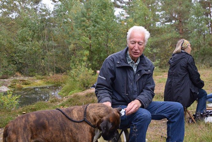 Bengt hade med sig sin hund Soffi. 