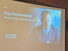 20/11 månadsmöte med föredrag om Dag Hammarskjöld