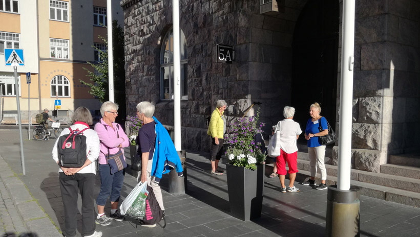 Utanför hotellet i Helsingfors