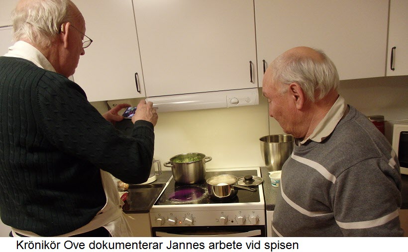 Krönikör Ove dokumenterar Jannes arbete vid spisen