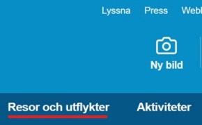 Resor & utflykter - nu egen övre rubrik