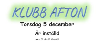 Klubbafton inställd