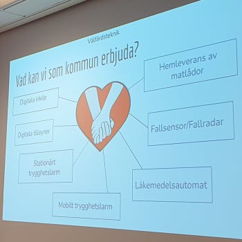 Månadsmöte där välfärdsteknik presenterades