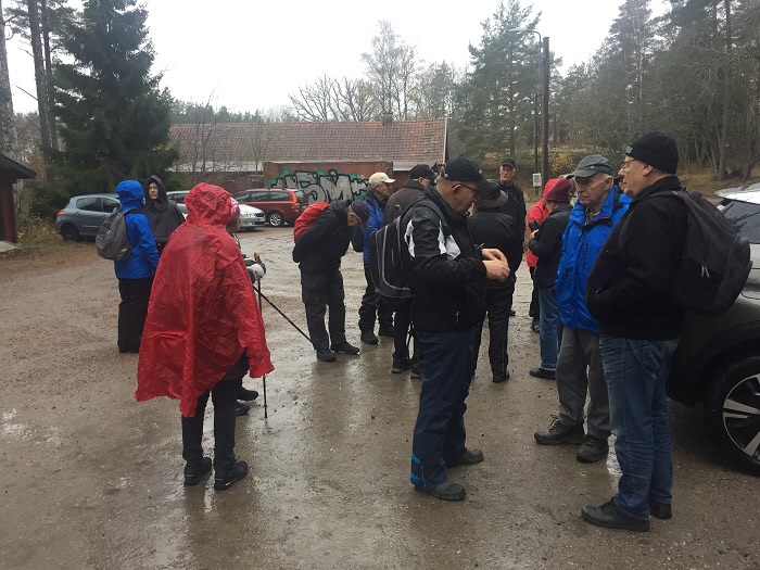 Start från orienteringsklubbens gård