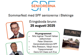 Inbjudan till sommarfest 25 augusti, Eringsboda Brunn.