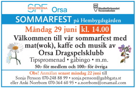 Sommarfest 29 juni 2026