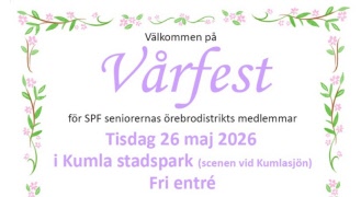 Kompletterande information om distriktets vårfest den 26 maj 2026.