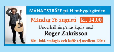 Månadsträff 26 augusti 2024