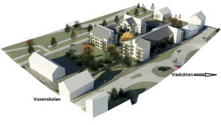 Trygghetsboende och vanliga bostadsrätter planeras i kvarteret Berg.