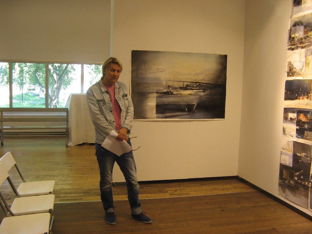 Lars Lerin på Sandgrund (Bilden är tagen vid ett tidigare besök 2014)