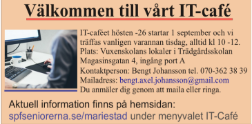 Vi höststartar SPFs IT-kafé 1 september