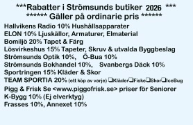 Rabatt i Strömsunds butiker 2026