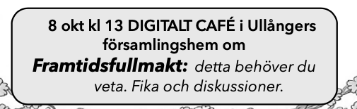 Digitalt café 8 oktober Ullångers FH kl 13.00