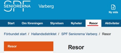 Resor - nu egen övre rubrik