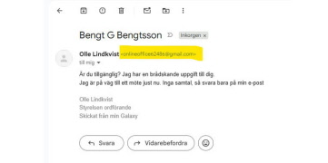 SVARA INTE OLLE!!! Naturligtvis ett bluffmail!