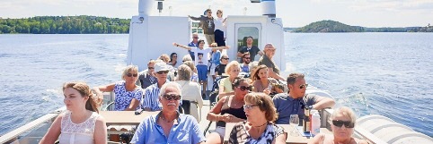Båtresa över Mälaren.